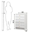 Ver imagem 6 de Cômoda Ditália 5 Gavetas BB-120 Branco