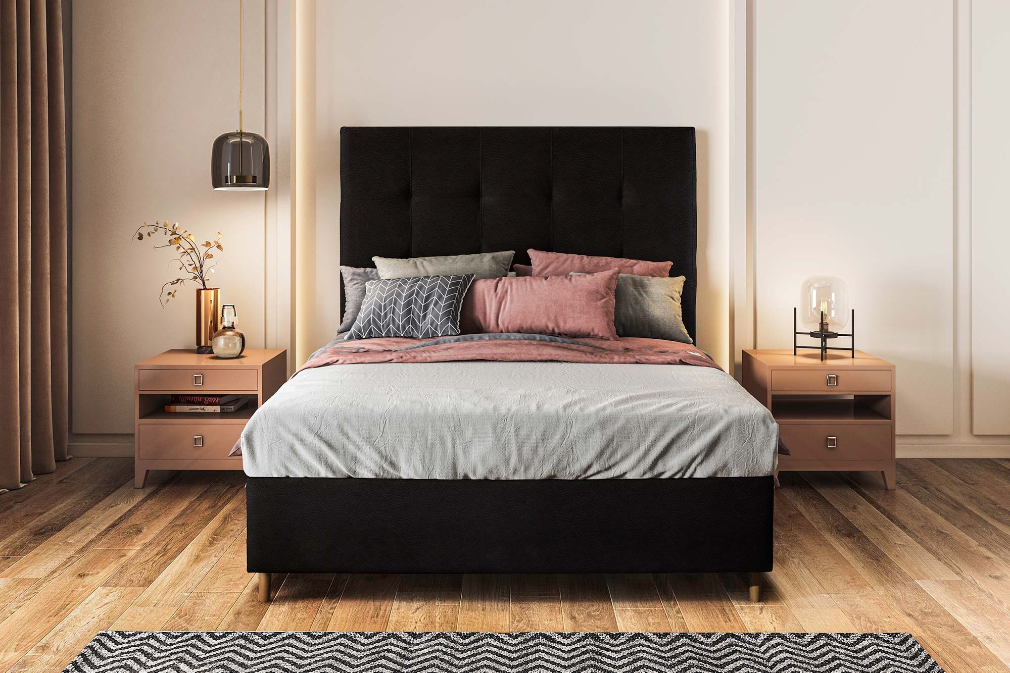 Conjunto Cama Box + Cabeceira Imperial Roma Solteiro 88x188x 38 cm - Móveis Digital - 1