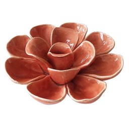 Adorno Flor Decorativa Ceramica Salmão DL0047 - 1