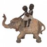 Escultura Elefante Decorativo com Duas Crianças BTC - 1