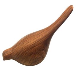 Escultura De Passaro Ceramica Estilo Madeira 16cm - 1