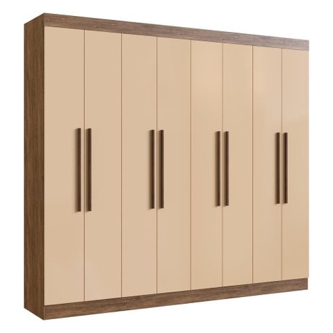 Guarda-roupas Casal Mdf 8 Portas 4 Gavetas Multimóveis Cr35200 Castanho/nude