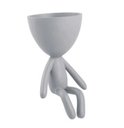 Ver imagem 1 de Vaso Cachepot Cinza Bob Sentado 19cm 12414 Mart