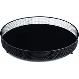 Bandeja Redonda Decorativa Espelhada Preto 20X4CM 11983 Mart - 1