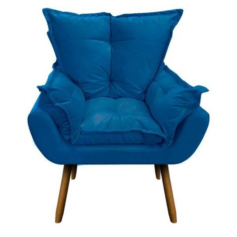 Poltrona Mariana Suede Azul Royal Slk Decor