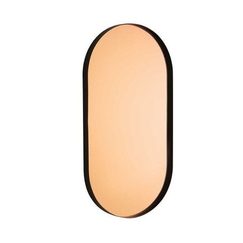 Espelho Oval Cobre em Metal Preto 55cm 12468 Mart Collection
