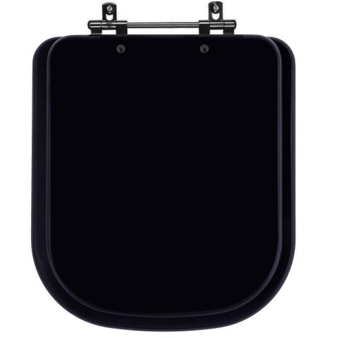 Assento Sanitário Piano Preto Fosco com Ferragem Preta para Vaso Deca