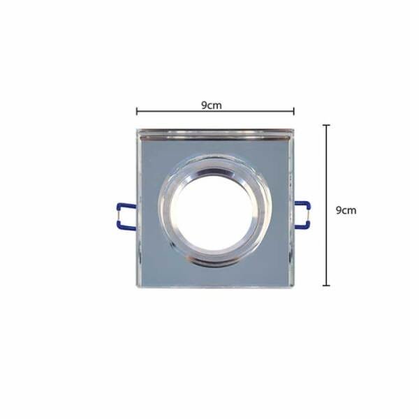 Spot Embutir Dicroica Cristal Espelhado Quadrado Bivolt - 3