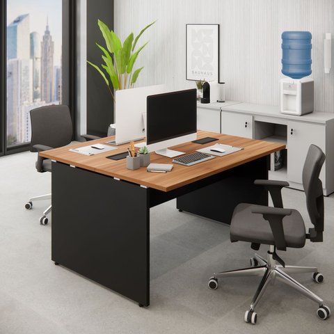 Plataforma Trabalho Pé Painel Nogal C/ Pre 135cm X 120cm F5