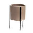 Ver imagem 1 de Cachepot Cinza com Suporte em Metal 13x8cm 09973 Mart