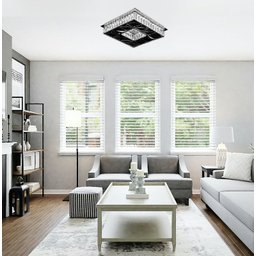 Plafon Quadrado Cristal 35cm LED 32W 6000K Bivolt - 1
