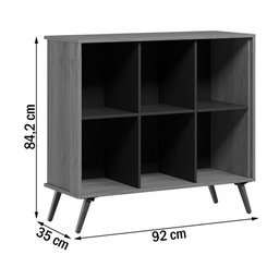 Estante para Livros Retro 6 Nichos Branco - Qmovi - 3