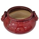 Ver imagem 4 de Potiche Centro de Mesa Cerâmica Vermelho Intenso com Alças 35cm Columbus Gold