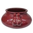 Ver imagem 6 de Potiche Centro de Mesa Cerâmica Vermelho Intenso com Alças 35cm Columbus Gold