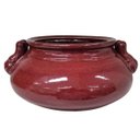 Ver imagem 1 de Potiche Centro de Mesa Cerâmica Vermelho Intenso com Alças 35cm Columbus Gold