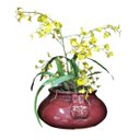 Ver imagem 5 de Potiche Centro de Mesa Cerâmica Vermelho Intenso com Alças 35cm Columbus Gold