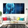 Quadro Decorativo 5 peças Medicina Cérebro Tecnologia 140x65 - 2