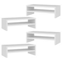 Ver imagem 1 de Kit 04 Suportes Stand Base Para Monitor Soft Elevado 45cm em MDF com 01 Prateleira - Desk Design Bra