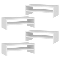 Kit 04 Suportes Stand Base Para Monitor Soft Elevado 45cm em MDF com 01 Prateleira - Desk Design Bra - 1
