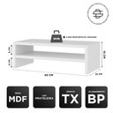 Ver imagem 4 de Kit 04 Suportes Stand Base Para Monitor Soft Elevado 45cm em MDF com 01 Prateleira - Desk Design Bra