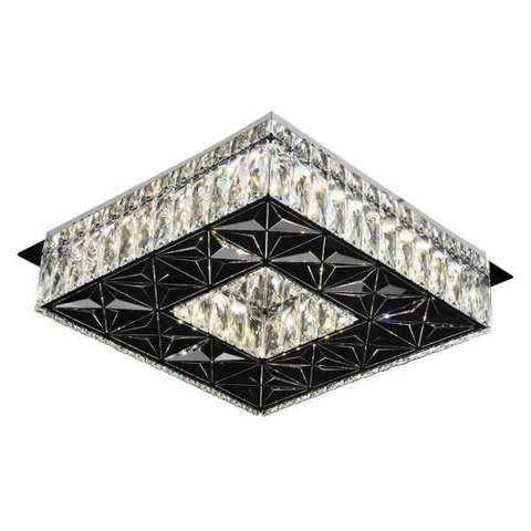 Plafon Quadrado Cristal Cromado 35cm LED 32W 3000K Bivolt