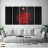 Quadro Decorativo 5 peças Flamengo Futebol 140x65 - 1