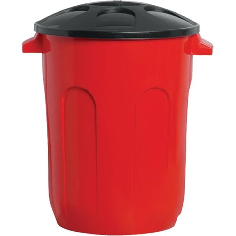Cesto Multiuso Fechado 60L com Tampa Preta Jaguar