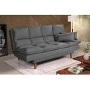 Ver imagem 1 de Sofá Cama Casal 3 Lugares Andorra Suede Cinza 380 Império Estofados