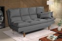 Ver imagem 1 de Sofá Cama Casal 3 Lugares Andorra Suede Cinza 380 Império Estofados
