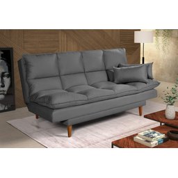 Sofá Cama Casal 3 Lugares Andorra Suede Cinza 380 Império Estofados - 1 Sofá Cama Casal 3 Lugares Andorra Suede Cinza 380 Império Estofados - 1