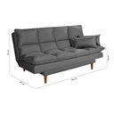Ver imagem 6 de Sofá Cama Casal 3 Lugares Andorra Suede Cinza 380 Império Estofados
