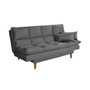 Ver imagem 3 de Sofá Cama Casal 3 Lugares Andorra Suede Cinza 380 Império Estofados