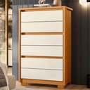 Ver imagem 3 de Guarda Roupa Casal com Cômoda Triton Plus 11 Portas 6 Gavetas MDP Cinamomo Off White Albatroz Mó