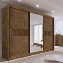 Ver imagem 4 de Guarda-roupa Casal Mdf com Espelho 3 Portas 6 Gavetas Miami Ripado