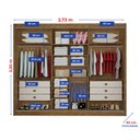 Ver imagem 6 de Guarda-roupa Casal Mdf com Espelho 3 Portas 6 Gavetas Miami Ripado