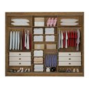 Ver imagem 5 de Guarda-roupa Casal Mdf com Espelho 3 Portas 6 Gavetas Miami Ripado