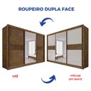 Ver imagem 3 de Guarda-roupa Casal Mdf com Espelho 3 Portas 6 Gavetas Miami Ripado