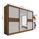 Ver imagem 7 de Guarda-roupa Casal Mdf com Espelho 3 Portas 6 Gavetas Miami Ripado
