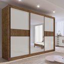Ver mais imagens de Guarda-roupa Casal Mdf com Espelho 3 Portas 6 Gavetas Miami Ripado