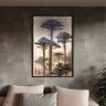 Quadro Decorativo Paisagem Araucaria Vintage com Moldura e Vidro Preto - 120x80 Cm - 1