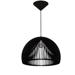Luminária Teto tipo Pendente CASABLANCA MDF - Completa - Cor: Preta - 4