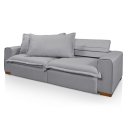 Ver imagem 3 de Sofá Moderno Retrátil Reclinável Molas Ensacadas no Assento Tecido Linho Cinza Claro 2,50m