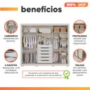 Ver mais imagens de Guarda Roupas Casal 3 Portas de Correr com Espelho 6 Gavetas 100% MDF Valen
