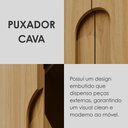 Ver mais imagens de Guarda-Roupa 4 Portas 3 Gavetas 100% MDF Lizz Marrom/Hannover