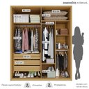 Ver imagem 6 de Guarda-Roupa 4 Portas 3 Gavetas 100% MDF Lizz Marrom/Hannover