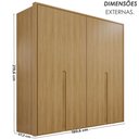 Ver imagem 3 de Guarda-Roupa 4 Portas 3 Gavetas 100% MDF Lizz Marrom/Hannover