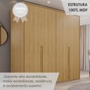Ver imagem 7 de Guarda-Roupa 4 Portas 3 Gavetas 100% MDF Lizz Marrom/Hannover