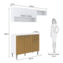 Ver imagem 3 de Armário Cozinha Pequena Madri 165 Cm Balcão Tampo Mdp Branco Canelado - Clicklar