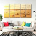 Ver imagem 1 de Quadro Decorativo Coração na Areia 140x65
