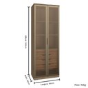Ver imagem 3 de Guarda Roupa Modulado 02 Porta de Vidro 245cm com Colmeia Setiba
